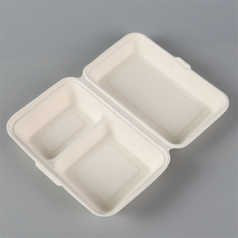 1000ml 2-Compartment Sugarcane Fiber Clamshell (500Pcs/Ctn) – Fayaz ...