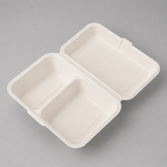 1000ml 2-Compartment Clamshell