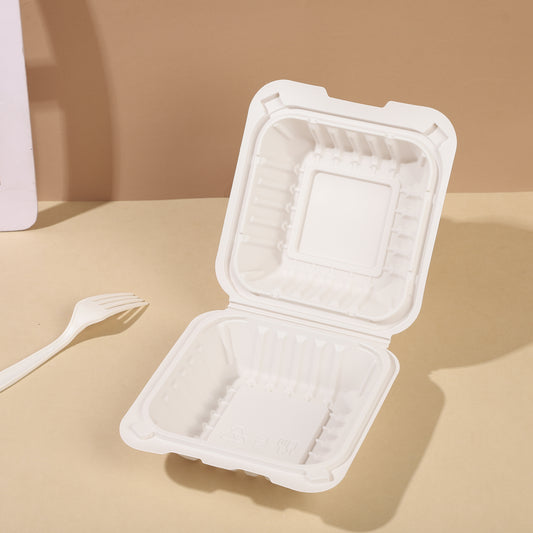6" Inch Sugarcane Fiber Burger Box (500Pcs/Ctn)