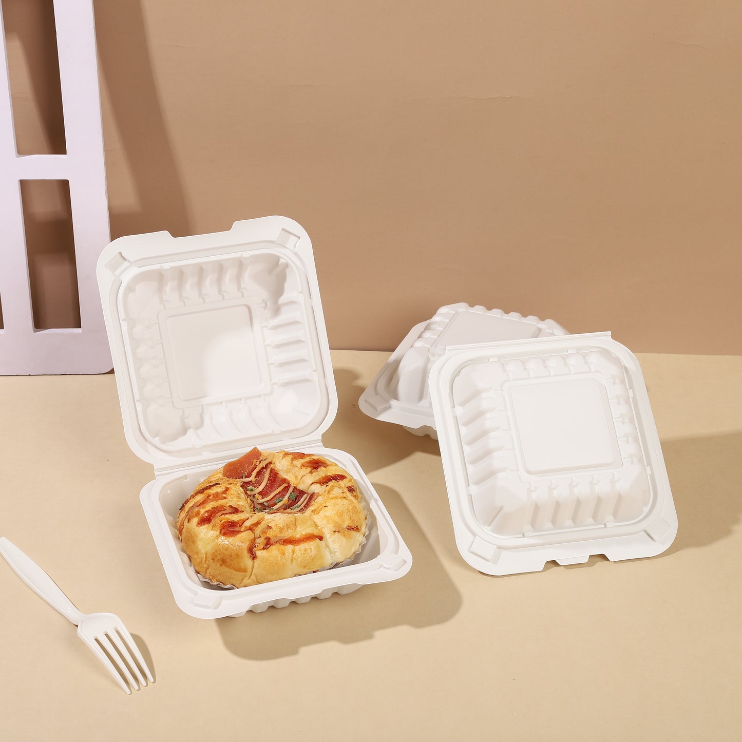 6" Inch Sugarcane Fiber Burger Box (500Pcs/Ctn)
