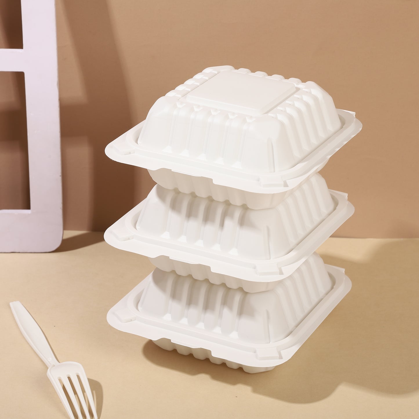 6" Inch Sugarcane Fiber Burger Box (500Pcs/Ctn)