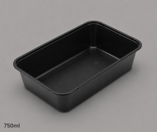 750ml Rectangular Container Black