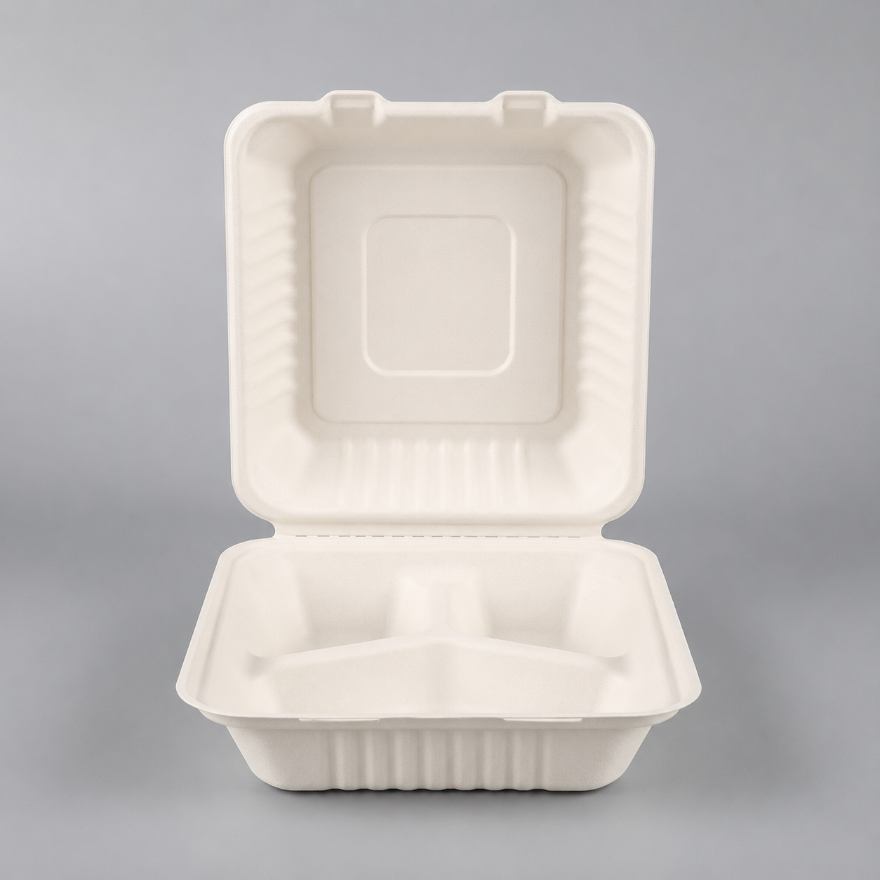 8" 3-Compartment Clamshell