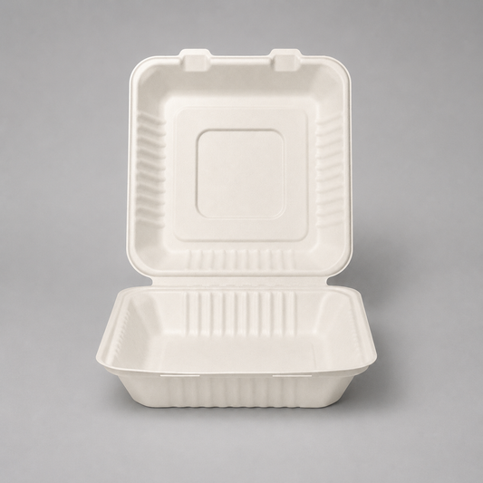 9" Bagasse Clamshell