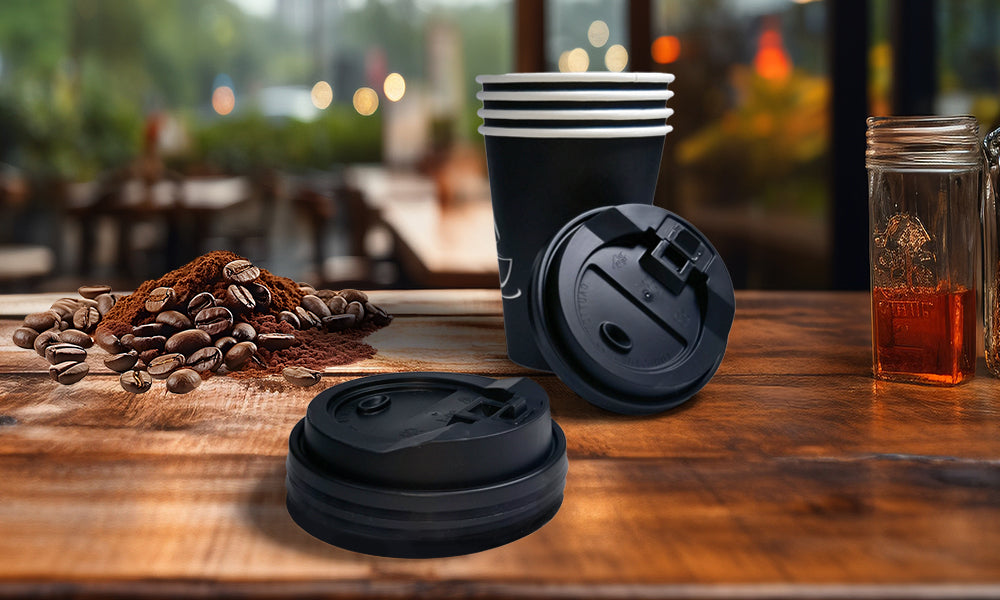 90mm PP Cup Lid - Black (1000Pcs/Ctn)