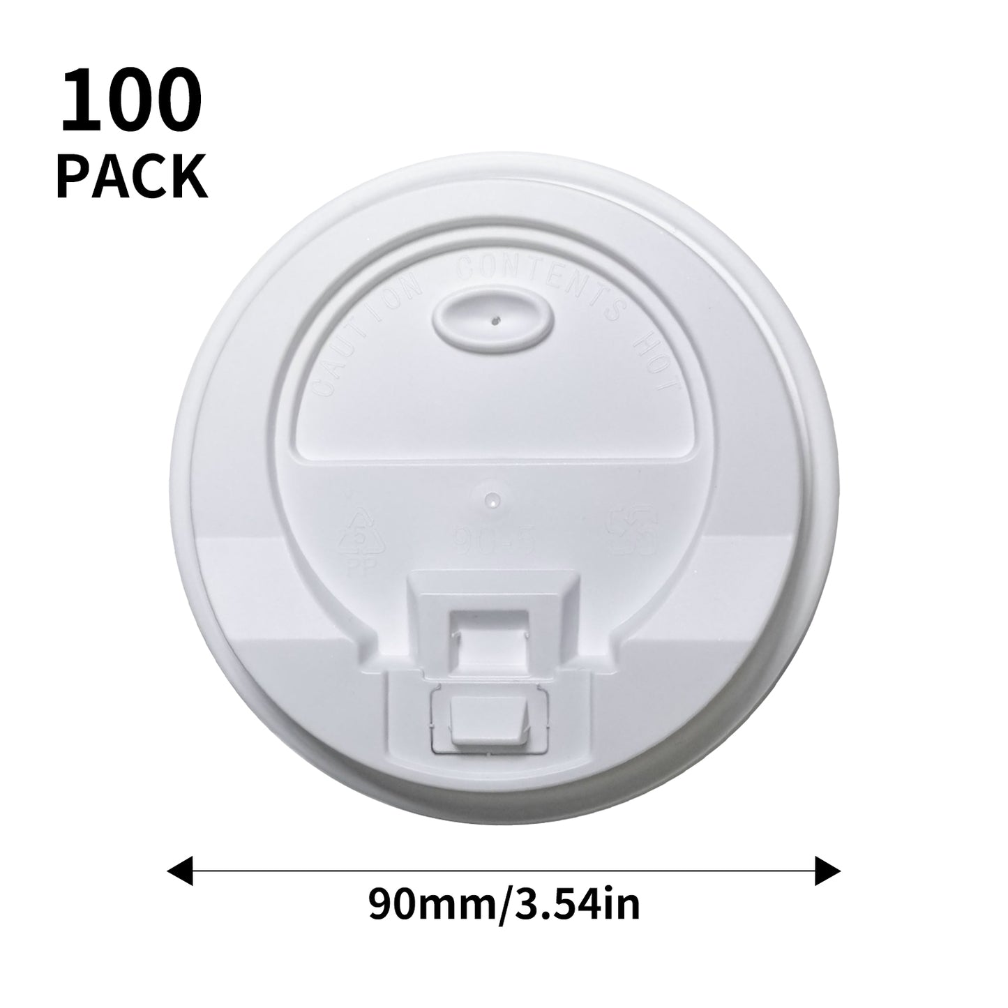 90mm PP Cup Lid - White (1000Pcs/Ctn)
