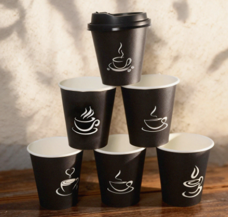 8oz Single Wall Paper Cup (AU Style) – Black