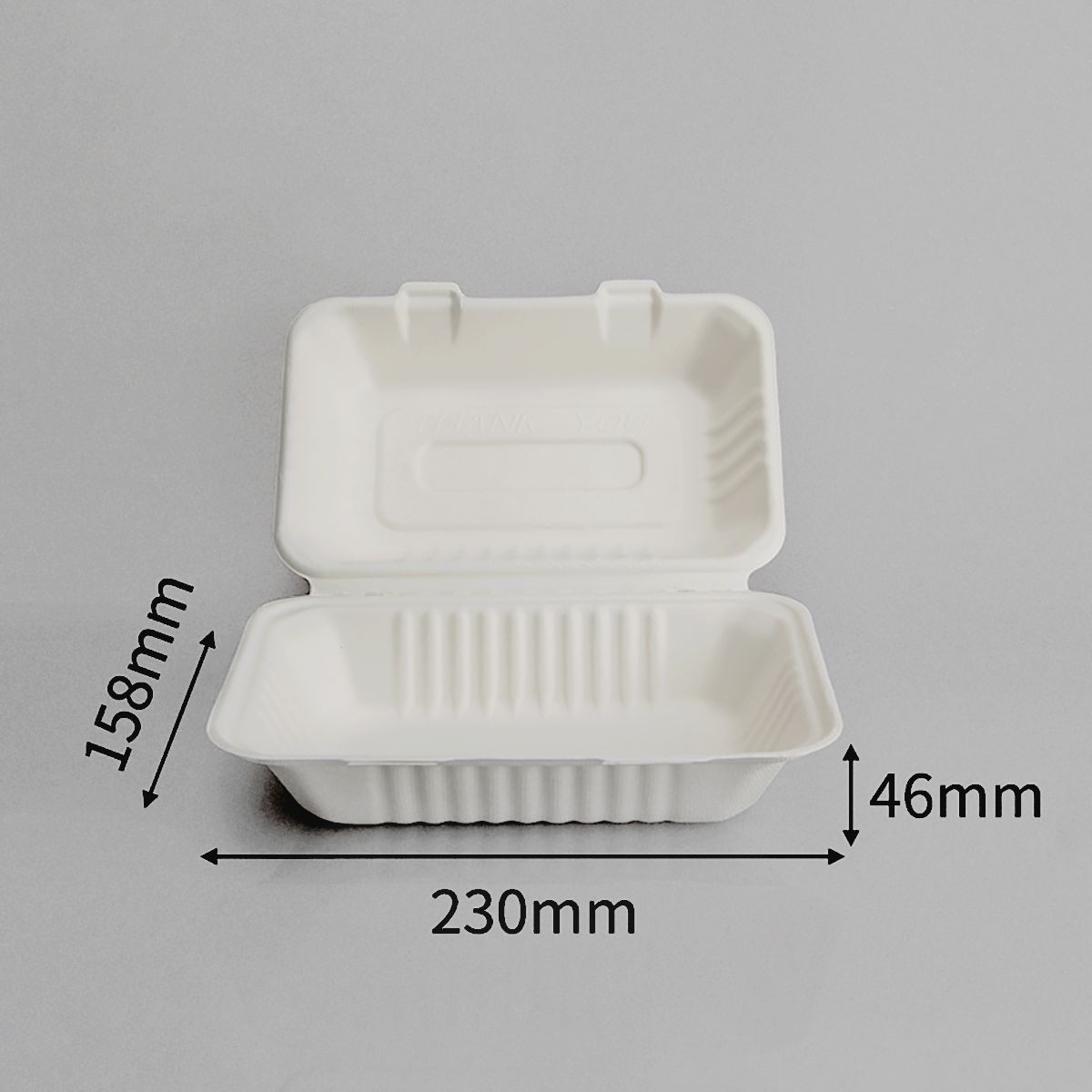 9” x 6” Biodegradable Container (Bagasse Clamshell)