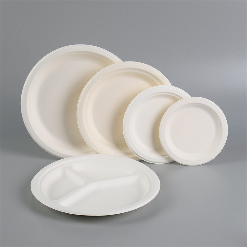 10" Inch Sugarcane Fiber Plate (500Pcs/Ctn)