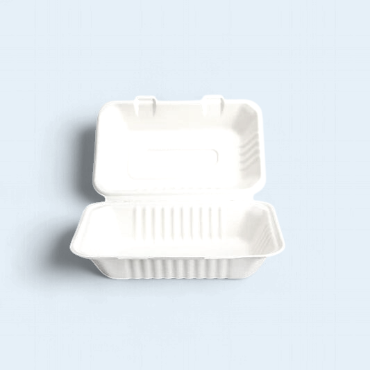 9" X 6" Inch Sugarcane Fiber Clamshell (200Pcs/Ctn)